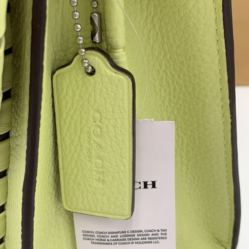 COACH NWT Lane Shoulder Bag With Whipstitch COLOR:
Silver/Pale Lime - Picture 15 of 16